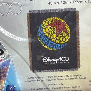 Disney 100 Years of Wonder Decorative Throw - Black, Red, Yellow, Blue